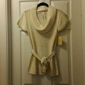 Cream Cowl Neck Sweater