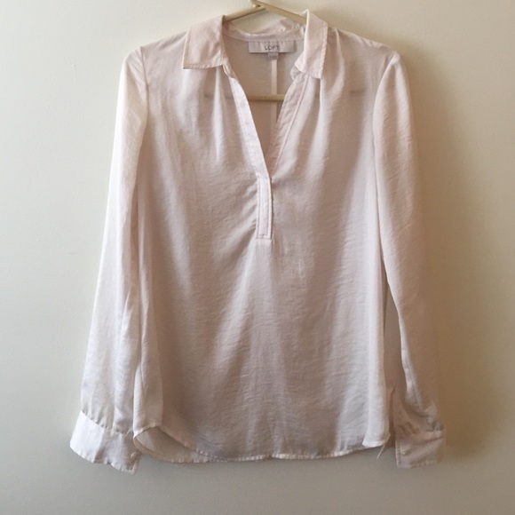 Loft cream sheer blouse