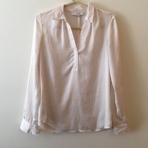 Loft cream sheer blouse