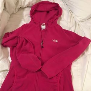 Hot pink Light weight north face full zip jacket