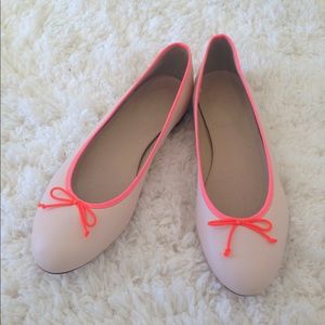 J crew leather pink ballet flats