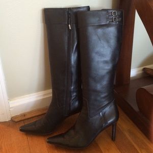 Black Ralph Lauren genuine leather tall boots