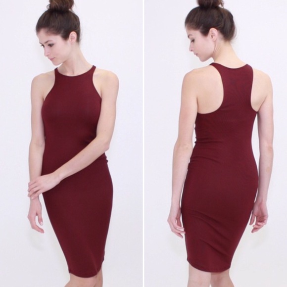 ✨ATID High Scoop Neck Burgundy Dress✨ - Picture 4 of 4