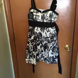 Black and white floral dress