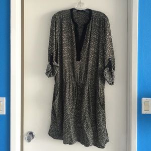 Vince silk print chemise dress