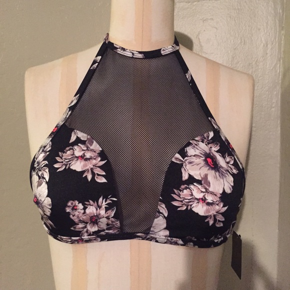 Victoria's Secret Other - VS Floral Mesh High Neck Bikini Top!