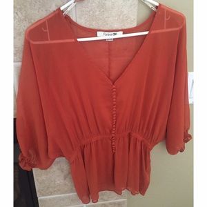 Forever 21 Rust Orange Blouse Size Medium