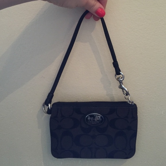 Small Black Coach Wristlet. $6