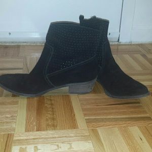 Black suede booties