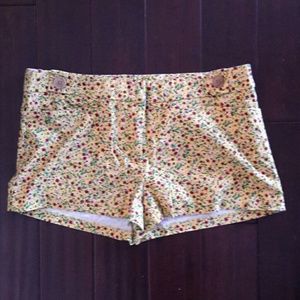 Yellow floral print shorts