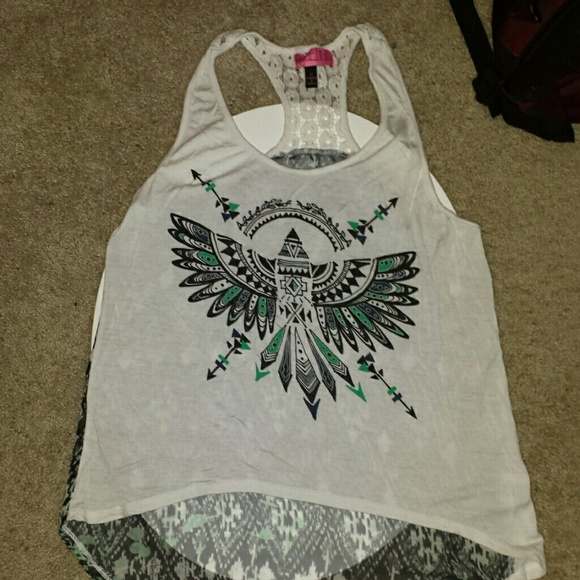 Medium Teal, Black, & White Tank
