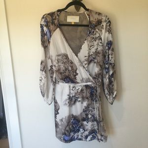 Leifsdottir Silk Faux Wrap Floral Dress size 4