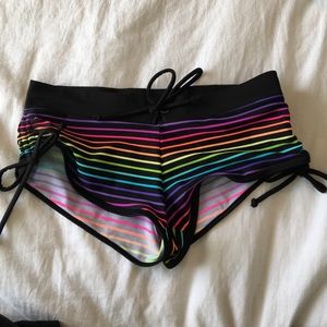 Rainbow Boyshort Swim Bottoms