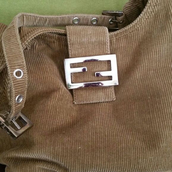 AUTHENTIC Fendi corduroy hobo handbag