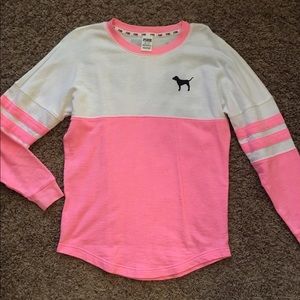 Pink and white Victoria's Secret PINK sweatshirt
