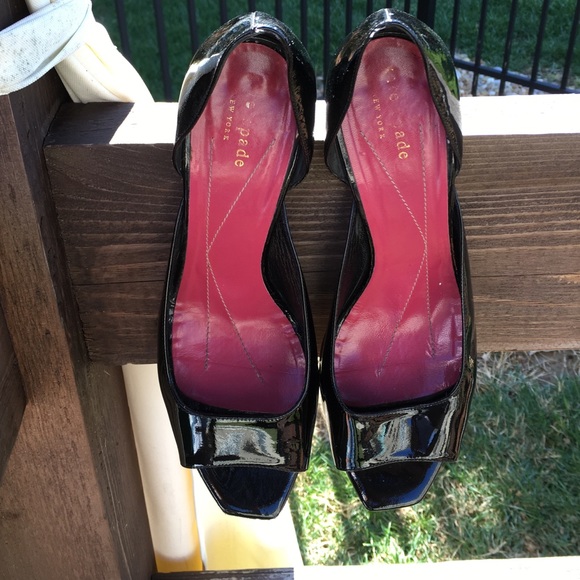 Kate Spade Peep Toe Patent Leather Pumps - Picture 1 of 4