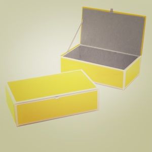 Yellow glass jewelry box