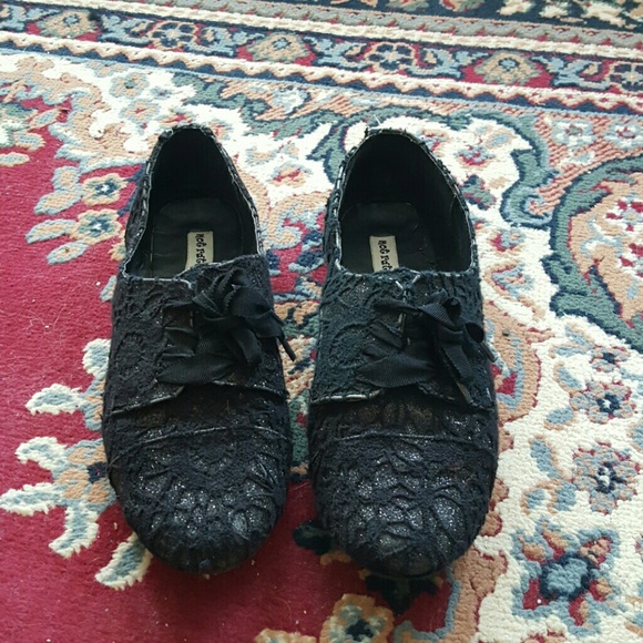 Black lace oxfords