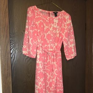 H&M Coral Floral Dress w/ matching tie.