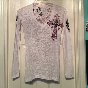 Affliction long sleeve burnout