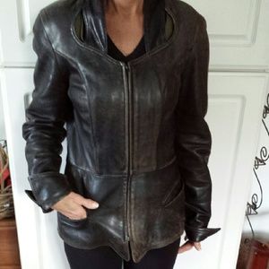 Black leather jacket