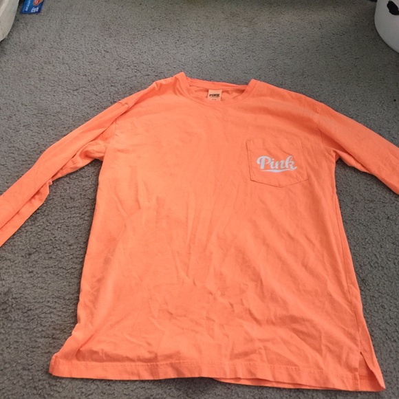 Orange pink long sleeve shirt