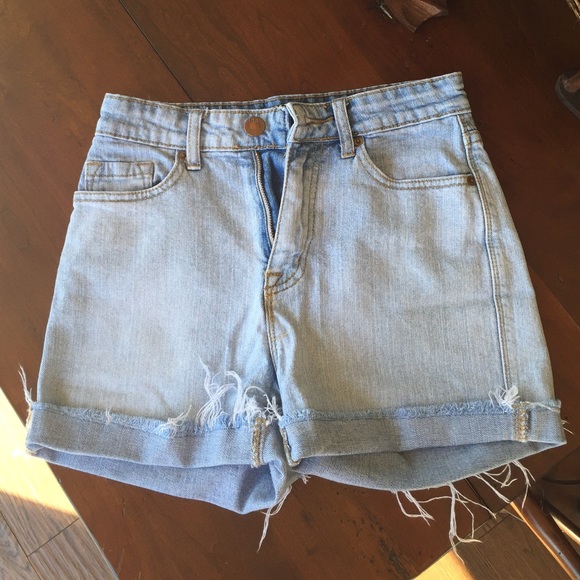 BDG High-Rise Light Wash Denim Shorts