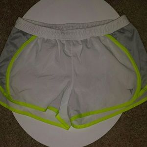 Small White and Neon Yellow Work Out Shorts