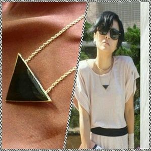Trendy Black Triangle Necklace