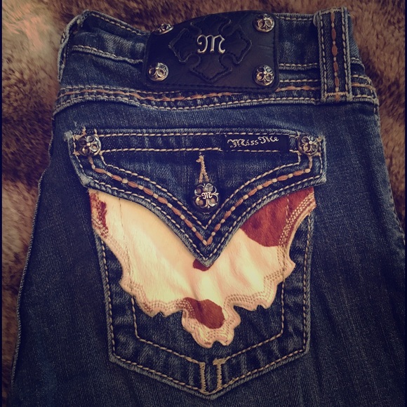 Miss Me cowhide Bootcut jeans