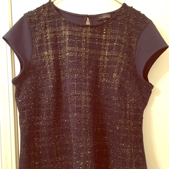 Limited Navy Knit Top w/Gold Threading