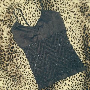 BLACK SEE THROUGH TANK TOP