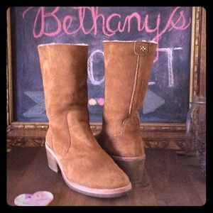 Coach Suede and Sherpa Boots