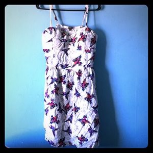 White Bird Patterned Sun Dress