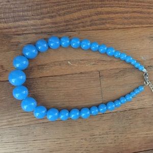 Bright Blue Bauble Bead Necklace