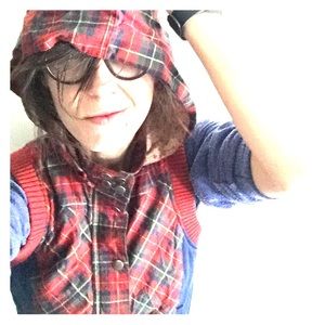 Flannel red riding hood vest