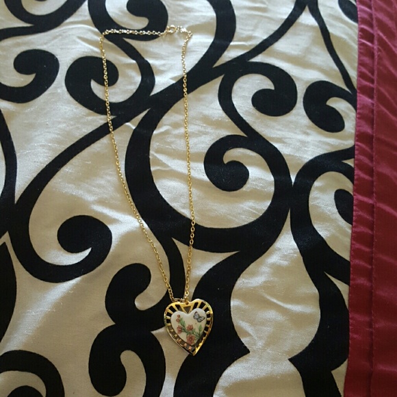 Handmade floral, butterly necklace