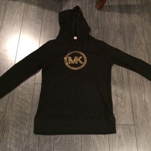 Black Michael Kors hooded long sleeve shirt