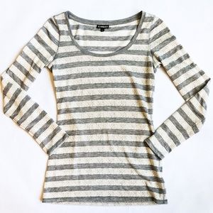 Express Gray & Ivory Long-T
