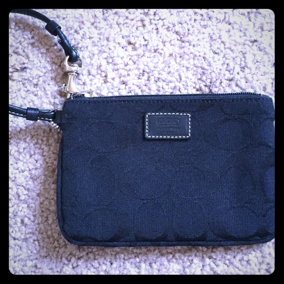 Black coach mini wristlet