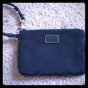 Black coach mini wristlet
