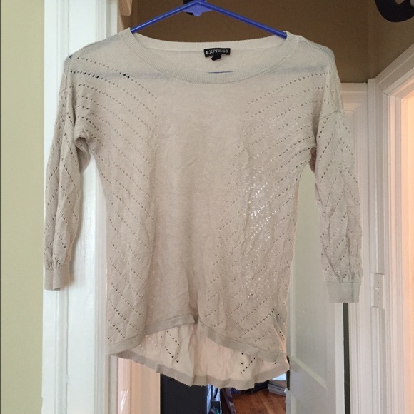 Express 3/4 length beige top