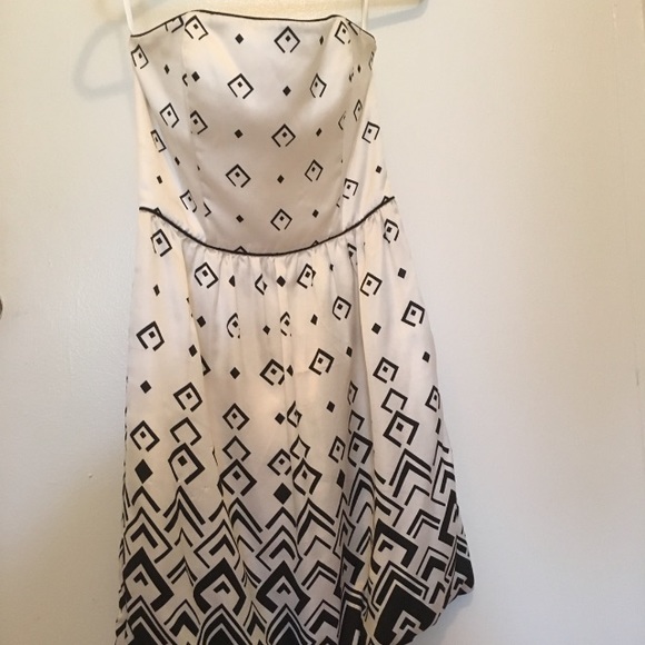 White House Black Market strapless silk dress