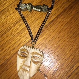 Tribal mask necklace