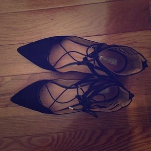 TOPSHOP Pointed Toe Flats - Size 9 - BLACK