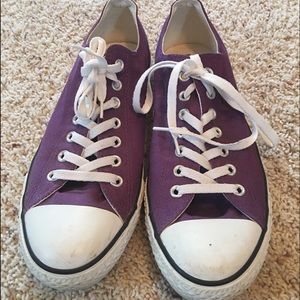 Purple converse shoes. MENS size 11 WOMANS size 13
