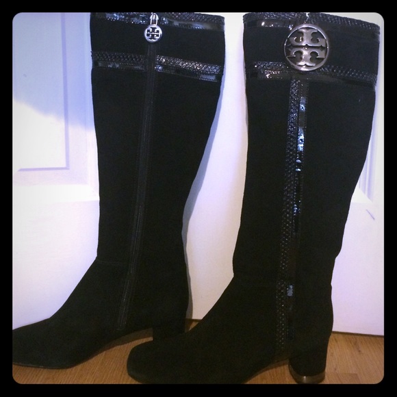 Tory Burch black suede boots