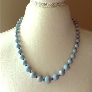 Blue bead necklace