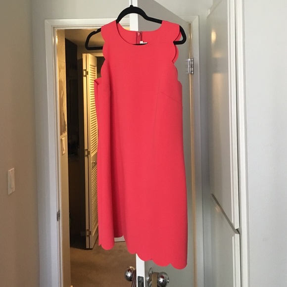 J. Crew Dresses - Red/coral jcrew scallop dress J. Crew Dresses - Red/coral jcrew scallop dress
