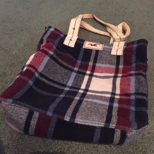 Hollister plaid tote bag